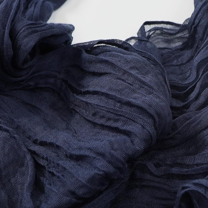 16 Pack Navy Blue Cheesecloth Table Runner 10ft Boho Gauze Fabric 120 Inch Cheese Cloth Table Runner Rustic Sheer for Holiday Baby Shower Party Décor Home Wedding Decoration