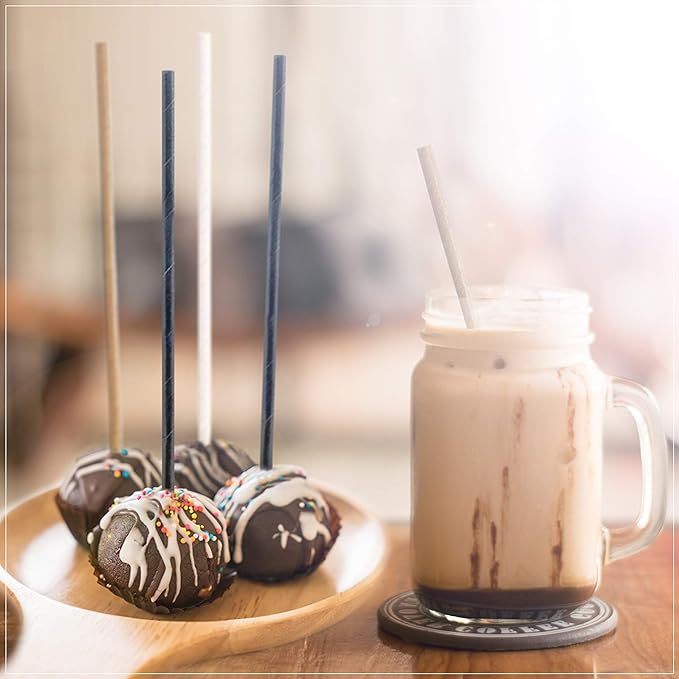 World Brand 250 Count Kraft Paper Straws - Eco-Friendly Party Supplies - Biodegradable Drinking Straws - Plastic & Dye Free - Unwrapped - Perfect for Juices, Shakes, Smoothies, Ice Coffee & More