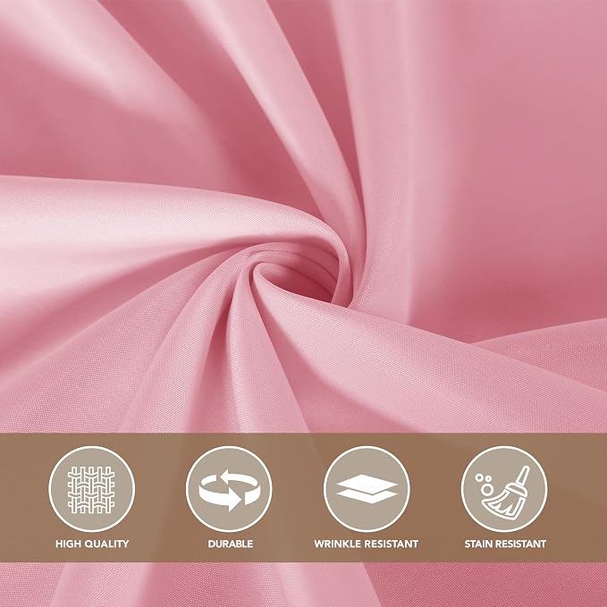 sancua Rectangle Tablecloths for 8 Foot Tables, 6 Pack - Washable Polyester Fabric Table Cloth for Wedding Christmas Party, Birthday, Banquet Reception, 60x120 Inch, Pink