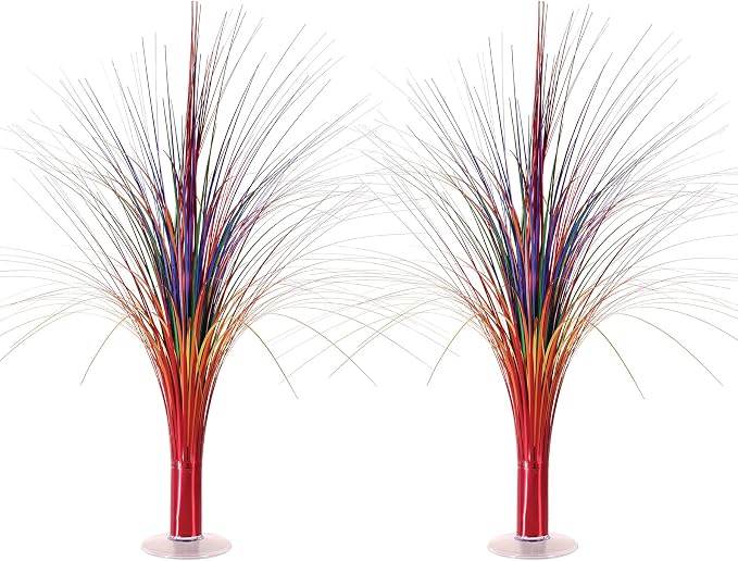 Beistle 2-Pack Metallic Spray Centerpiece, Rainbow Multicolor Decoration for Birthday Parties & Occasions, Table Decor for Special Events, 19”