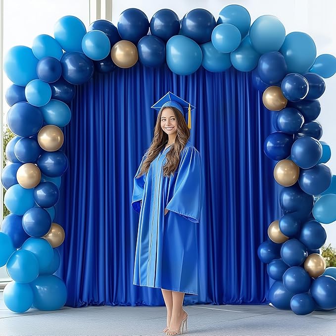 Wokceer Royal Blue Backdrop Curtain for Parties 10x10FT Photo Backdrop Drapes for Wedding Party Curtain Backdrop for Photoshoot Baby Shower Birthday Photography Background 2 Panels 5x10FT