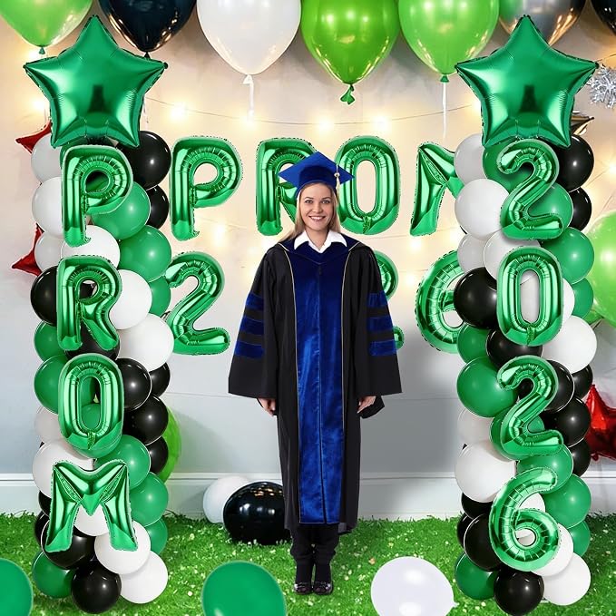 2 Set Green White Black Balloons Column Stand Kit Adjustable Tower Stand from 1.4 to 6.6 ft with Bases for Back to School Wedding Birthday Baby Shower Party