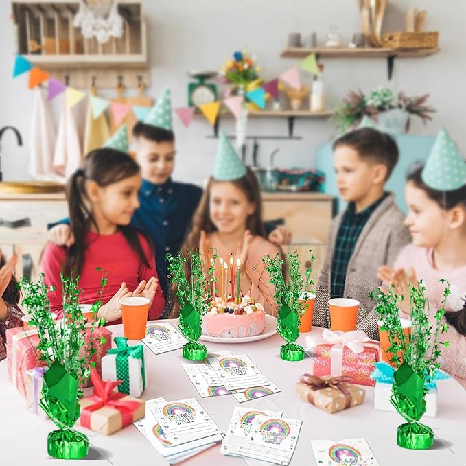 Gyufise 6 Pack Metallic Foil Spray Centerpiece Star Table Decoration Burst Table Centerpieces Table Decor for Birthday Wedding Anniversary Graduation Holiday Party Supplies Green