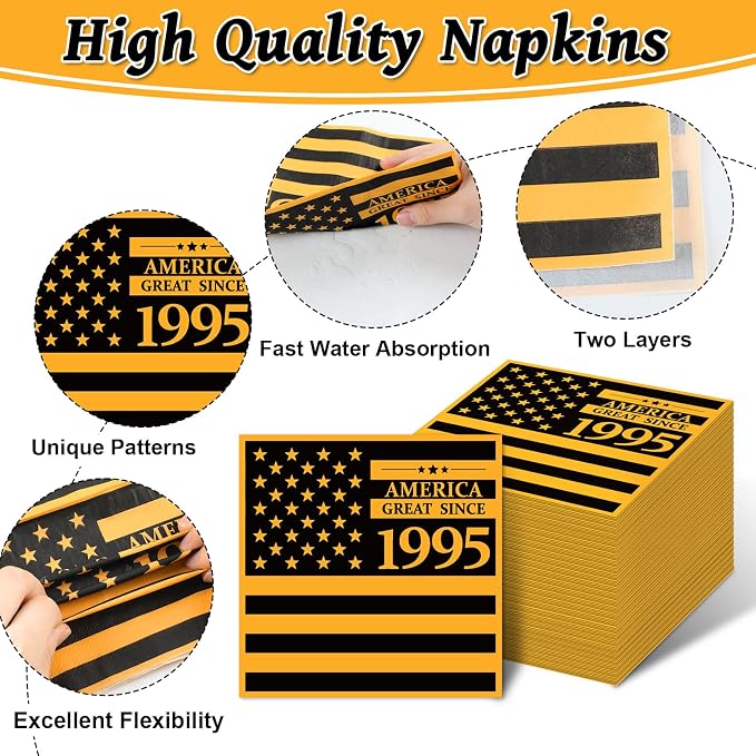 96Pcs 30th Birthday Party Supplies Black and Gold Paper Plates Napkins and Forks 30th Birthday Party Decorations Making Great Since 1995 Dinnerware Party Favor for Men or Women Tableware Serves 24