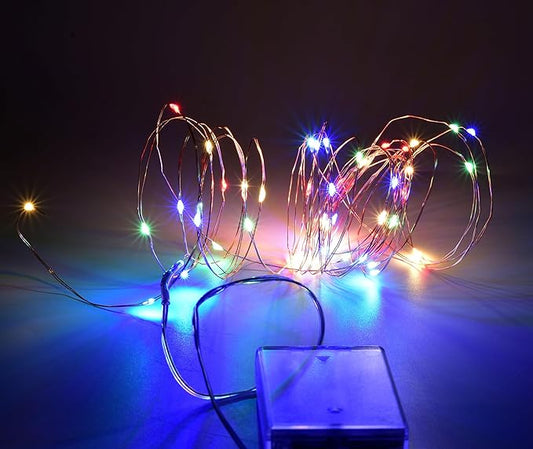 Karlling Multi-Color Fairy Lights Battery Operated, 16Ft 50 LED Copper Wire String Lights with Timer, 8 Modes for Bedroom Mason Jars Wedding Christmas Decor(Multi-Color,1 Pack)
