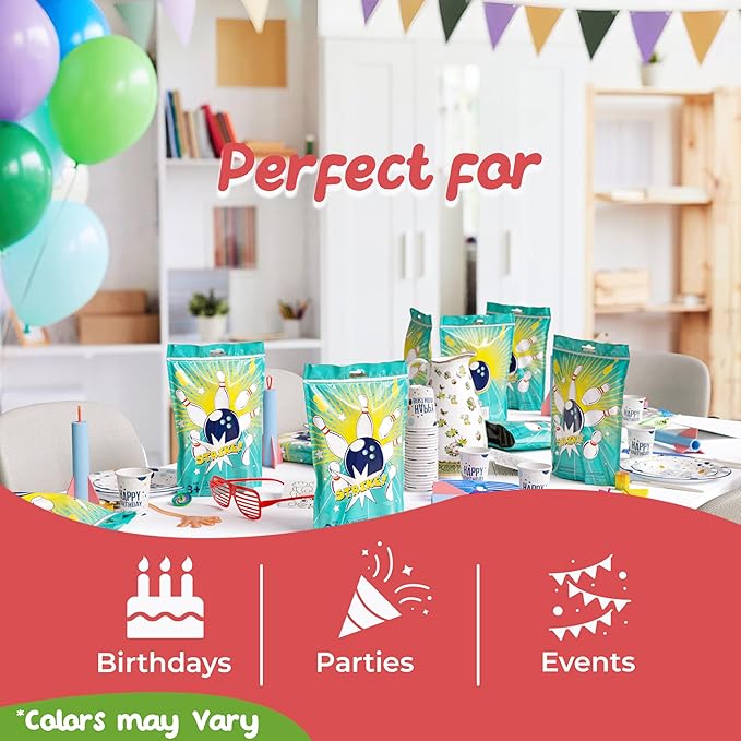 Crown Display Party Favors for Kids 10 Pre Filled Party Favor Bags - Bowling Fun Goodie Bags Stuffers for Kids with Fidget Toys and Small Toys Goody Bag Stuffers - Party Favors for Kids 4-8