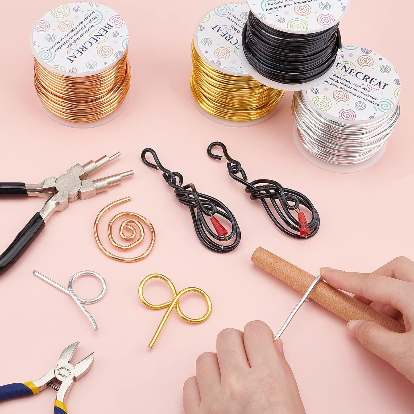 BENECREAT 9 Gauge Jewelry Craft Aluminum Wire 55 Feet Bendable Metal Sculpting Wire for Halloween Craft Floral Model Skeleton Making (Black, 3mm)