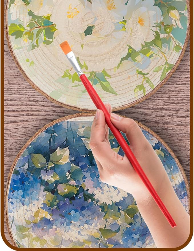 Set of (10) 12-13 Inches Large Wood Slices, Wood Centerpieces for Tables, Wood Slices for Centerpieces, Unfinished Wood Rounds for Wedding, Baby Shower, Party, Natural Paulownia Wooden Slabs
