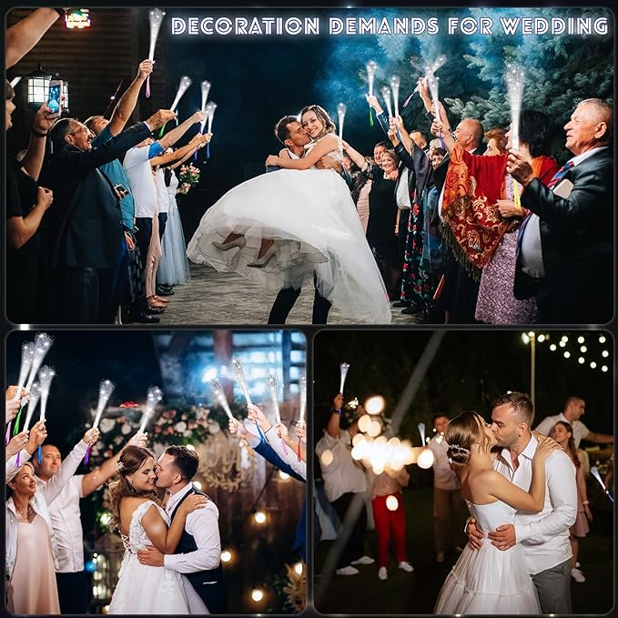 Oleitodh 152 Pack White Fiber Optic Wand Glow Wand LED Light Up Wand Bulk with 3 Flashing Models Flashing Sticks for Glow in The Dark Birthday Party Favor Wedding Halloween Christmas, 8 Colors
