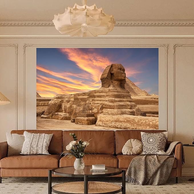 Egypt Backdrop Desert Egyptian Sphinx Pyramid Ancient Egypt Scene Photography Background Egyptian Deserts Themed Backdrop for Travel Vacation Party Decor Supplies Portraits Photo Props 8x6ft