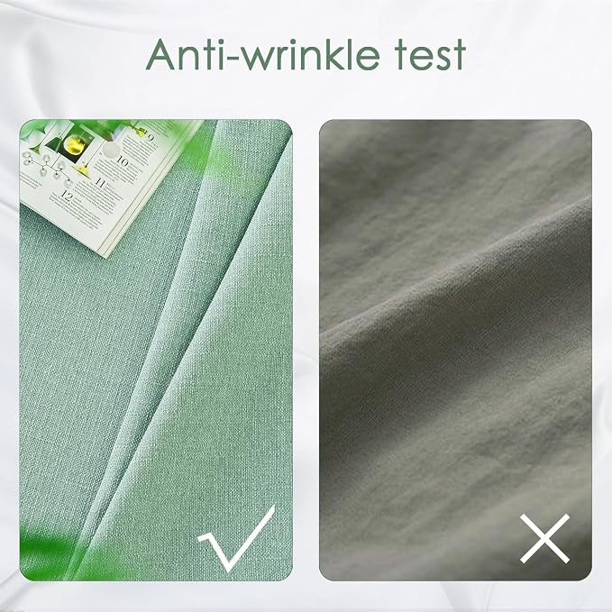BALCONY & FALCON Rectangle Tablecloth Washable Wrinkle Resistant and Water Proof Table Cloth Decorative Linen Fabric Tablecloths for Dining Parties Kitchen Wedding Outdoor(Light Aqua Green, 57x118)