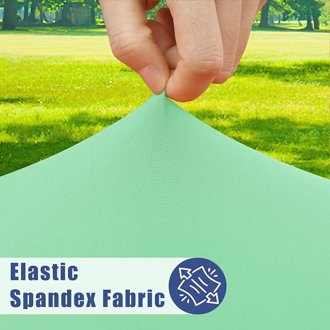 Moosfor Spandex 6 Foot Rectangle Table Cloth 4 Pack, Elastic Fitted Tablecloths for Picnic, Stretch Washable Patio Table Cover for Outdoor, Camping, Banquet and Parties (Bright Green, 30"x72")