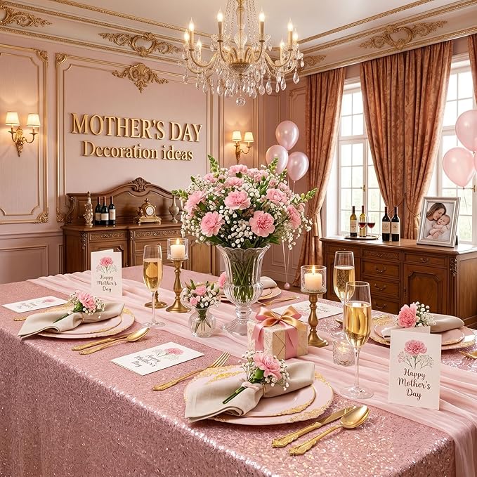 102PCS Pink Plastic Plates - Pink and Gold Plate - Heavyweight Disposable Plate with Gold Rim - Fancy Dinner & Dessert Plates for 51 Guests Weddings & Parties