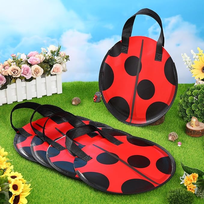 Locmeo 28 Pcs Ladybug Party Favors Birthday Gift Bags Bulk Non Woven Lady Bug Candy Treat Bags with Handle Red Black Polka Dots Goodie Fillers Classroom Prize for Holiday Supplies Decoration