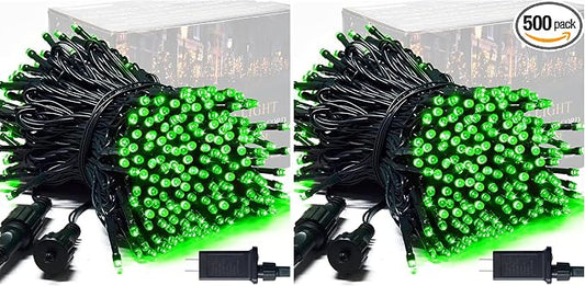 JMEXSUSS 250 LED Green String Lights - 91.5ft Christmas Lights Outdoor Waterproof, 8 Lighting Modes, Connectable Christmas Tree Light for Yard Patio Party Halloween Christmas Decorations (Pack of 2)
