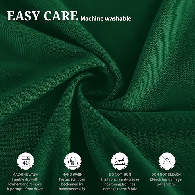 6 Packs Round Cocktail Table Skirt 32"x 43" Spandex Stretch Cocktail Tablecloth with Wavy Drapes, Dark Green Spandex Fitted High Top Table Covers for Wedding Bar Party Birthday Banquet Table
