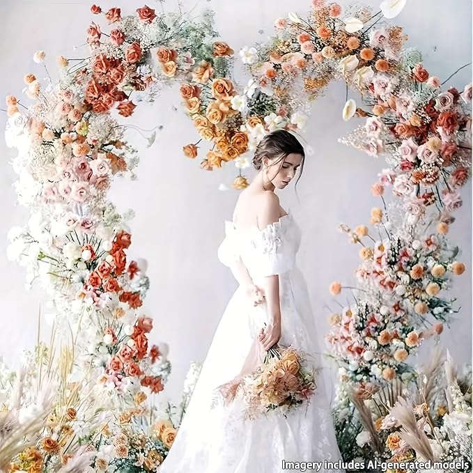 Heart Balloon Arch Stand with Base | 6.7ft Heart Shaped Metal Arch Backdrop Stand Kit,Large Size Metal Love Balloon Arch Kit for Wedding,Bridal(White)