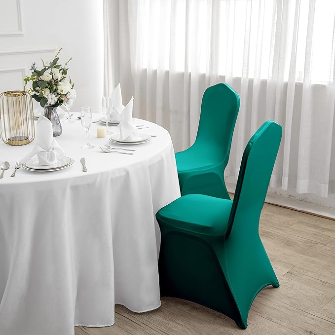 Spandex Chair Covers, 12PCS, Washable Protector for Living Room, Party, Banquet, Wedding, Hotel (Turquoise)
