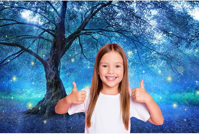 Fantasy Forest Backdrop Fairy Tree Glitters in Mystic Forest Photography Background Garden of Eden Backdrop Trees of Life Backgrounds Trees of Knowledge Backdrops for Birthday Party Poster 10x6.5ft