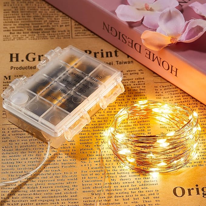 Ariceleo 2 Pack 32.8 Ft. Battery Operated Outdoor String Lights with Remote & Timer, LED Warm White Fairy Lights, Waterproof Twinkle Lights for Bedroom, Dorm, Mason Jar, Wedding, Party, Christmas