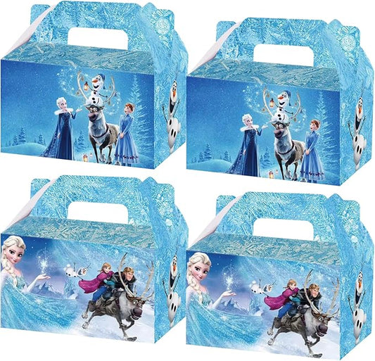 AURSWIF Frozen Party Gift Box, 20 PCS Frozen Cardboard Gable Boxes Candy Cookie Boxes for Birthday Party Supplies