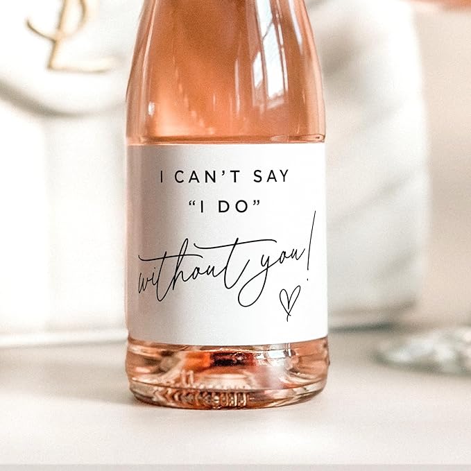 Bridesmaid Proposal Mini Champagne Labels - Set of 10 - Will You Be My Bridesmaid Box Gift Idea
