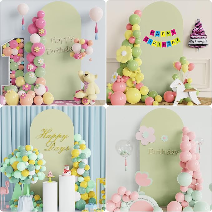 Wokceer 6FT Wedding Arch Cover Spandex Fitted Wedding Arches Stand Covers Round Top Chiara Arch Backdrop Cover for Birthday Party Ceremony Banquet Decoration Sage Green