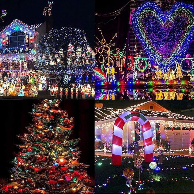 JMEXSUSS 200LED 66Ft Connectable Christmas Lights Indoor Outdoor Clear Wire | White to Multicolor String Lights | Twinkle Fairy Light Plug in for Bedroom Classroom Wedding Tree Patio Xmas Decor