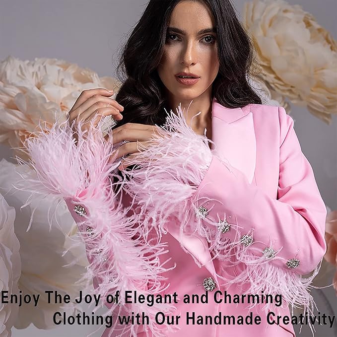 Soarer Burgundy Ostrich Feather Boa - 2Yards 1Ply Long Boas for Halloween Party,DIY Craft Sewing,Concert(Burgundy)