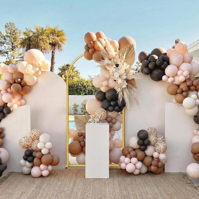 6.6FT Metal Wedding Arch Backdrop Stand,Stable Wedding Arch Frame for Wedding Ceremony Birthday Party Baby Shower Graduation Anniversary Floral Decoration,Gold