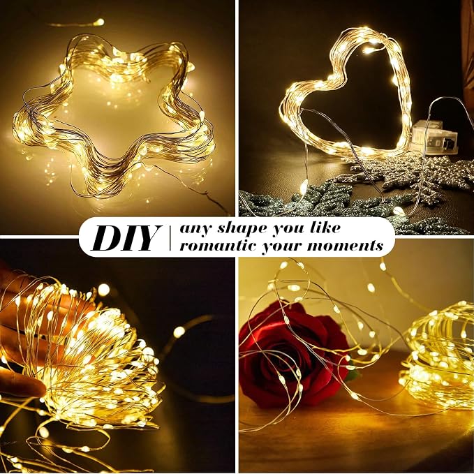ZGWJ 8 Pack Fairy Lights Battery Operated, 7ft 20 Mini LED Fairy String Lights Silver Wire 3 Modes for DIY, Parties, Wedding, Bedroom, Halloween Christmas Decoration Warm White