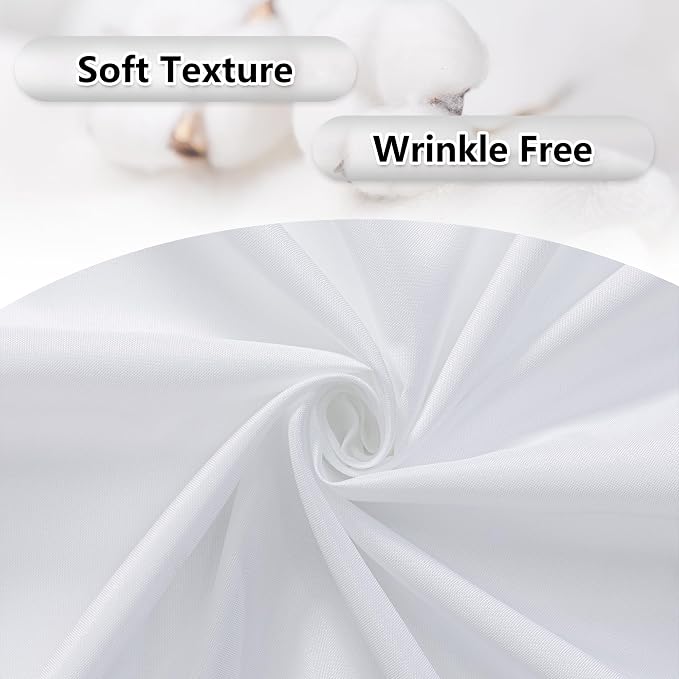 MEETSKY White Backdrop Curtains for Parties Valentine's Day- 10ft x 8ft White Curtains Wedding Backdrop Rod Pocket Fabric Drapes Panels for Birthday Holiday Home Decoration,5ft x 8ft,2 Panels