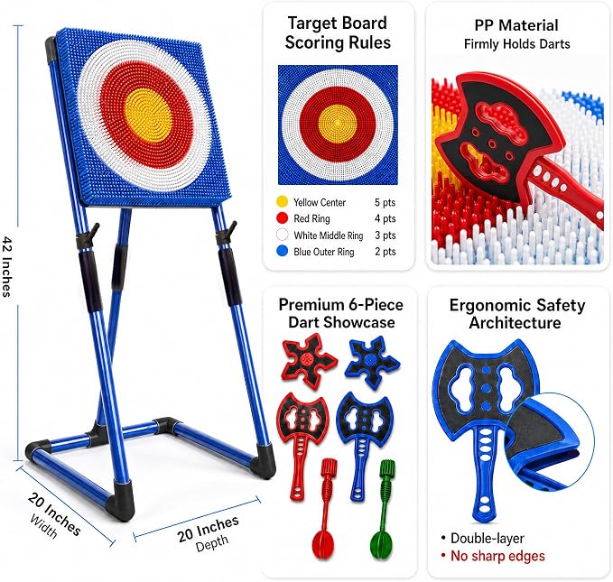 Axe Throwing Game for Backyard, Throwing Axe Set with Axe Throwing Target, Ax Throwing Game for Indoor Outdoor Lawn Party Game