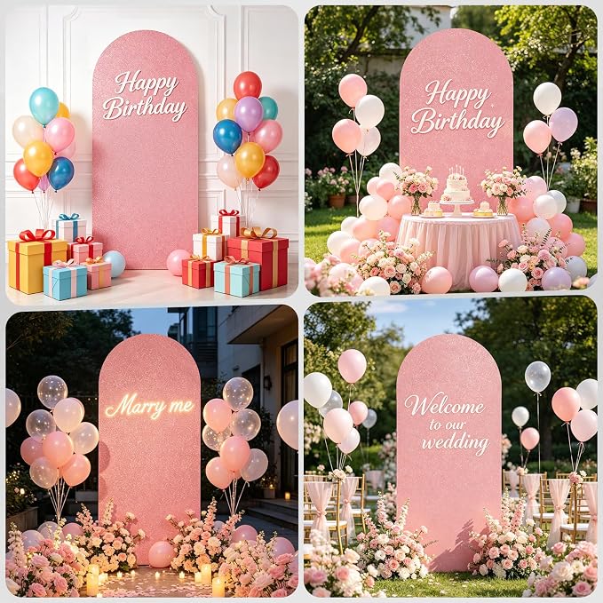 6FT Arch Backdrop with Stand Set, No-Tip Stability Foam Board Photo Booth Background for Wedding Birthday Party Ceremony Baby Shower Banquet Decoration Reusable - White