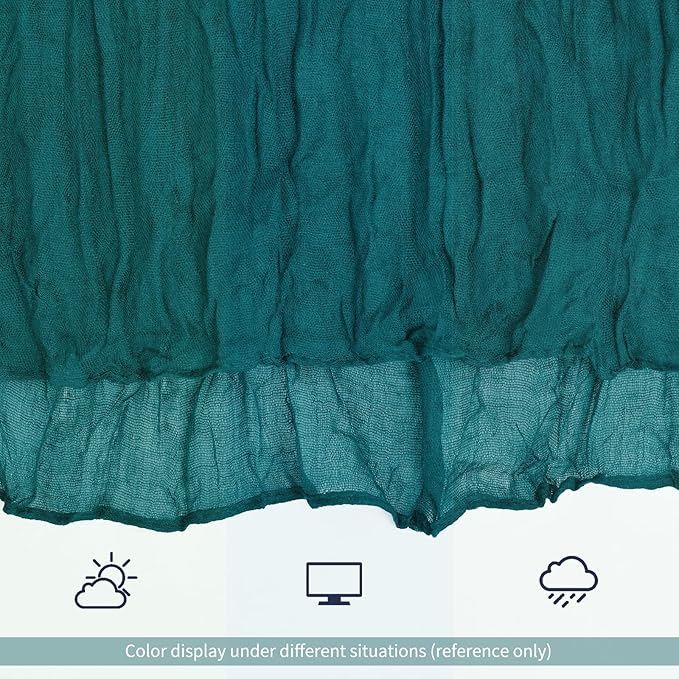 24 Pack Teal Table Runner 10Ft Cheesecloth Table Runner Rustic Gauze Table Runner Romantic Long Sheer Fabric Cheese Cloth Table Runner for Wedding Party Bridal Baby Shower