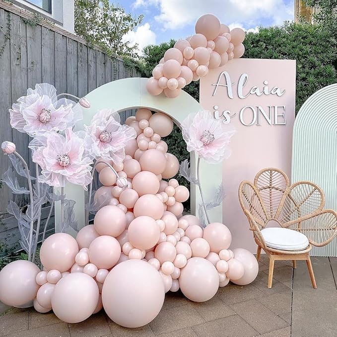 Pastel Orange Double Stuffed Balloons Different Size 115Pcs 5/10/12/18" Peach Blush Balloons Arch Garland kit for Birthday Baby Shower Bridal Shower Wedding Gender Reveal Party