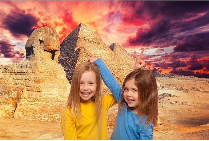 Egypt Pyramids Backdrop Panorama View of Pyramids with Sphinx Photography Background Ancient Egypt Sculpture Scene Nature Landscape Background Travel Themed Decorations Portraits Props 20x10ft