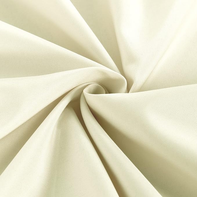 Obstal 2 Pack Table Clothes for 8 Foot Rectangle Tables - Water Resistant Washable Fabric Polyester Rectangle Table Cover Protector for Wedding, Banquet and Trade Shows, 96L x 30W Inches, Cream