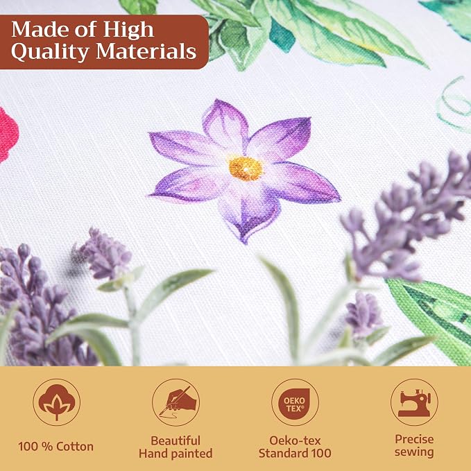 Maison d' Hermine Table Cloth Rectangle Table 100% Cotton 60 x 120 Inches Tablecloth Reusable Decorative for Dining Kitchen Room Farmhouse Party Home Hotel Restaurant Spring Summer - Giverny