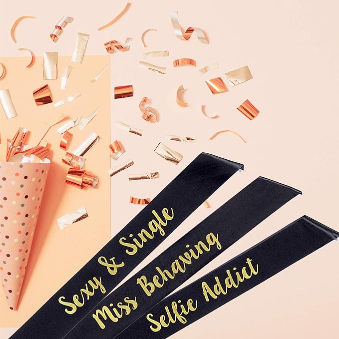 POP FIZZ DESIGNS Bachelorette Sash Set (12 pcs) 1 White Bride to Be Sash + 1 Maid of Honor Sash + 10 Bachelorette Sashes for The Bride Tribe - Amazing Bachelorette Party Favors