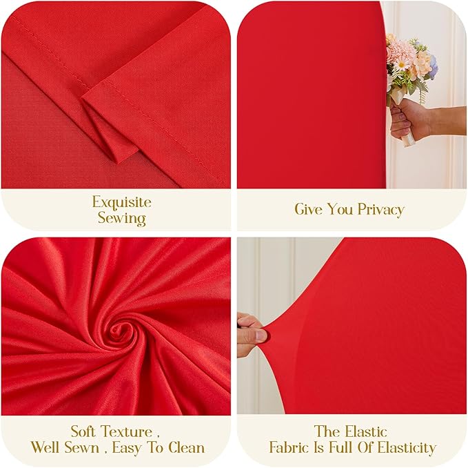 Red Arch Cover 2 Set-7.2 and 6ft Red Arch Backdrop Cover Spandex Fitted Christmas Arch Stand Covers Stretchy Backdrop for Birthday Party Baby Shower Bridal Shower Wedding Banquet Photo Background