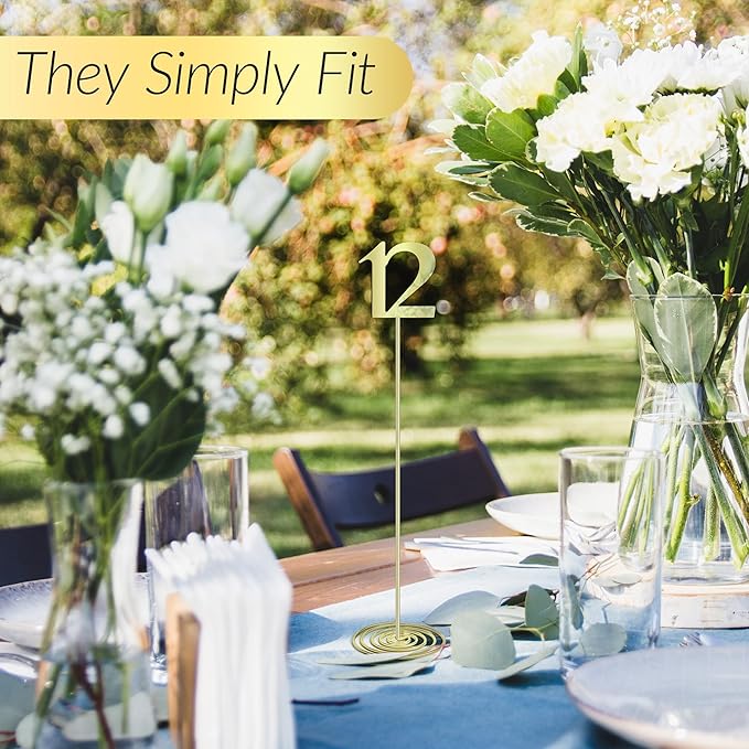 Wedding Table Numbers 1-20 Gold Metal - Table Numbers For Wedding Reception
