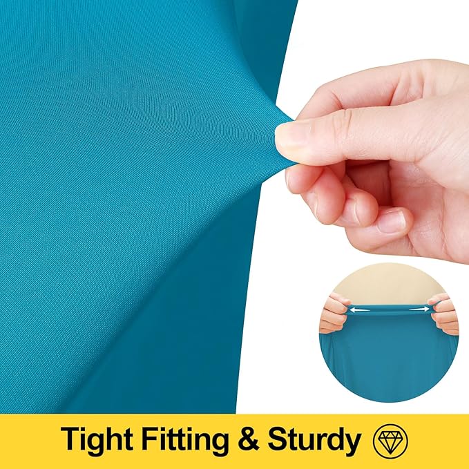 Smiry Spandex Tablecloth, Elastic Fitted Stretch Tablecloth for 6FT Rectangle Tables, Waterproof Washable Table Cover Skirt for Outdoor, Wedding, Banquet & Parties (Turquoise, 72Lx30Wx30H Inch)