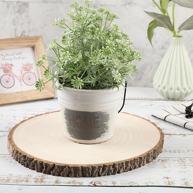 2 pcs Large Wood Slices for Centerpieces 11-12 inches Wood Rounds for Tables Decor Rustic Wood Circles for DIY Crafts and Wedding Decor Round Wooden Discs Rustic Wedding Centerpiece