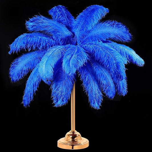 30 Pcs Large Natural Ostrich Feathers Bulk 16-18 Inch for Centerpieces for Wedding Party Centerpieces Home Decoration Flower Arrangement (Royal Blue)