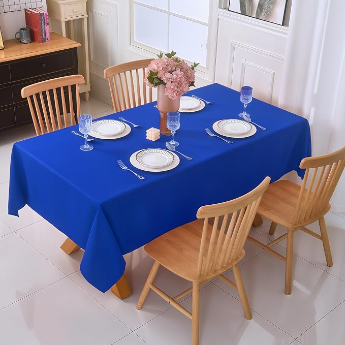 6-Pack 60x60 inch Royal Blue Table Cloths, Solid Stain and Wrinkle Resistant Tablecloth, Premium Plain Weave Polyester Fabric Rectangle Table Linen Covers for Hotel, Banquet