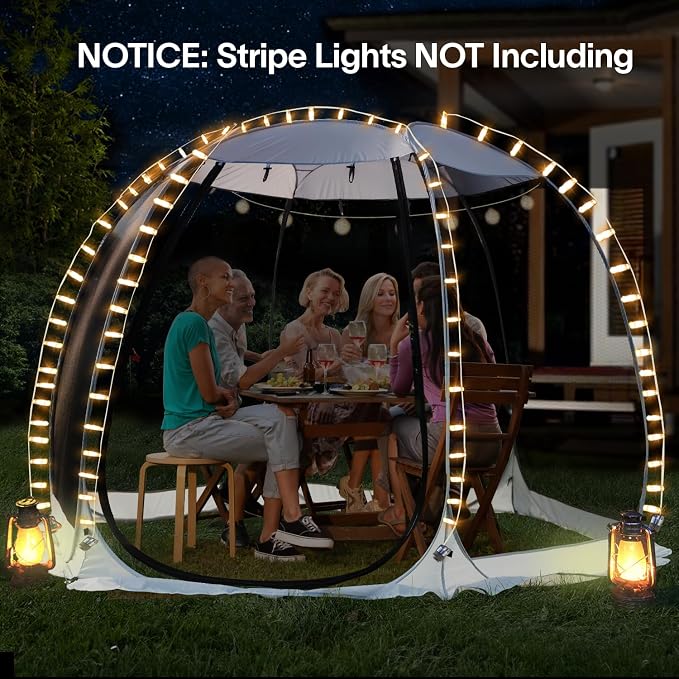 LEEDOR Pop Up Screen House, 6-10-15 Person Outdoor Screen Tent，Camping Screen Room with Carry Bag, Screened Gazebo with Mosquito Netting, Instant UV Resistant Sun Shelter for Garden, Patio, Backyard