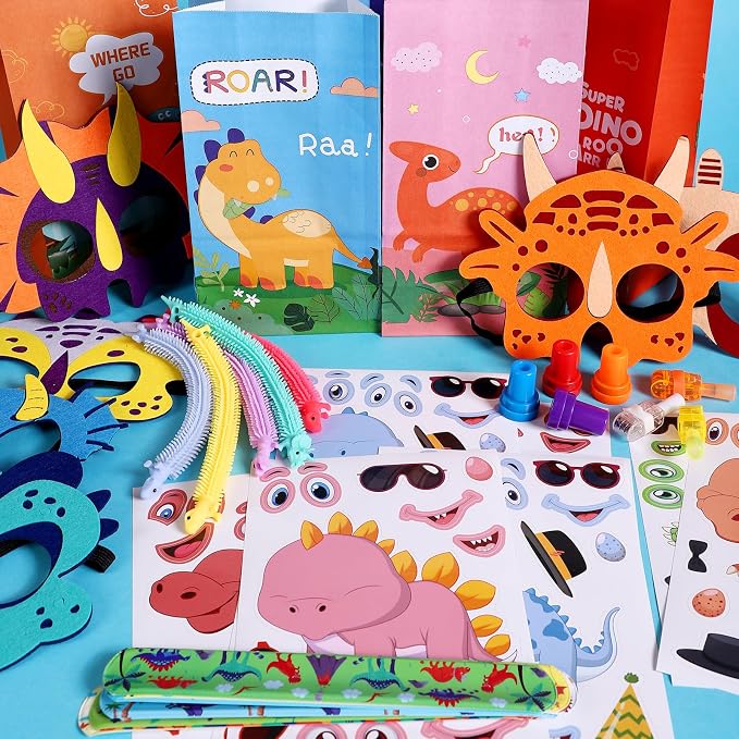 Rotel Dinosaur Party Favors 12 Kids Set,Return Gifts for Dinosaur Birthday Party Supplies,Goodie Bags & Game Prizes for Kids,Dino Themed Parties Decorations Gifts,School Classroom Rewards Toys