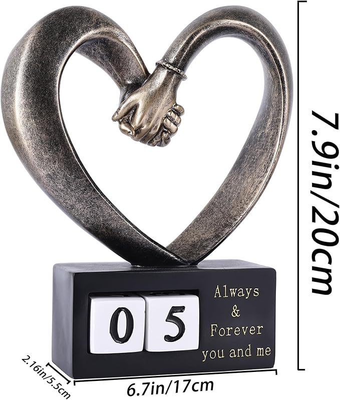 WUBIANJIE Wedding for Couple Couples Heart, Heart Decoration Gift for Her and Him, Marriage Gifts,1st to 50th Or 60th Anniversary, Coffee Table Decor Office Living Room Bedroom Decorations.