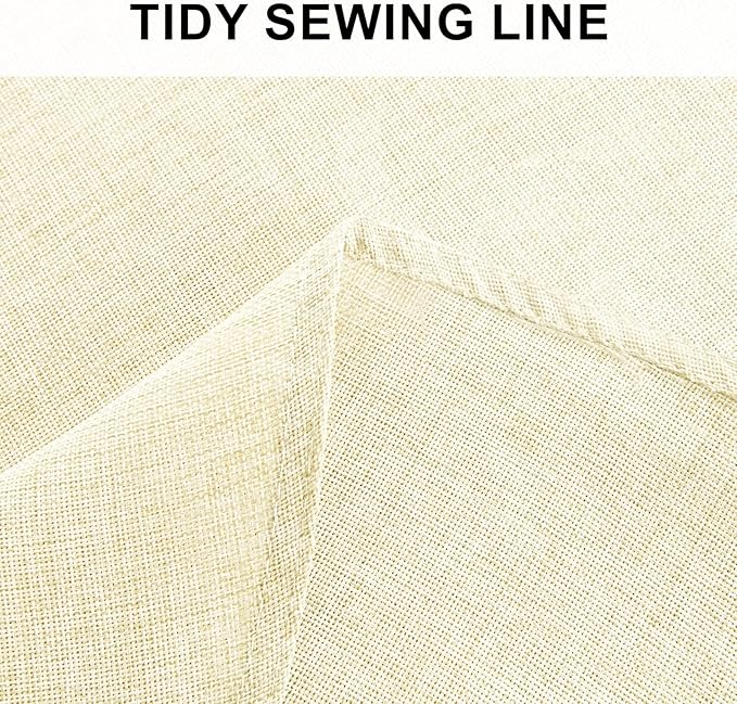 Hiasan Linen Tablecloth 45 Inch Round - Wrinkle and Stain Resistant Washable Polyester Fabric Table Cloth for Dining Room Kitchen Party, Champagne